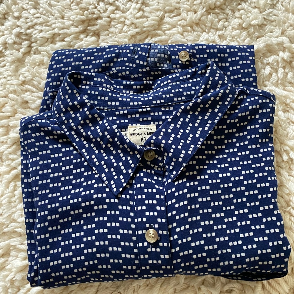 Bridge & Burn “Loren Navy Dot” short dress size XS